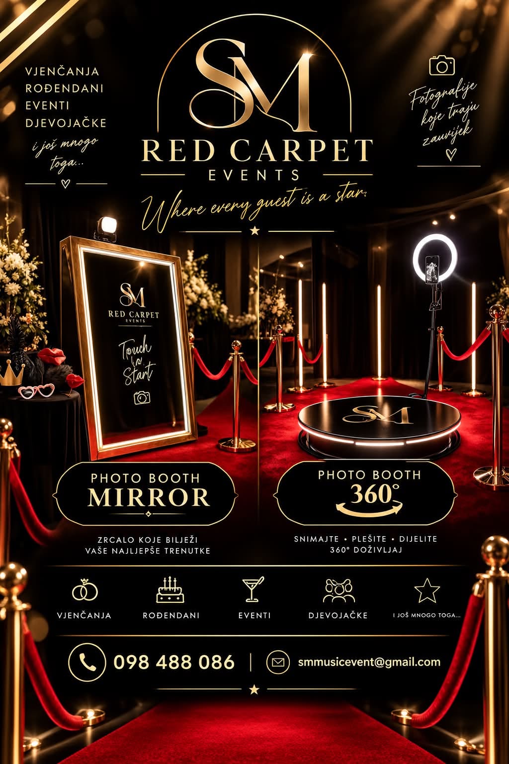 SM Red Carpet Events - Magic Mirror i 360 Photo Booth na crvenom tepihu